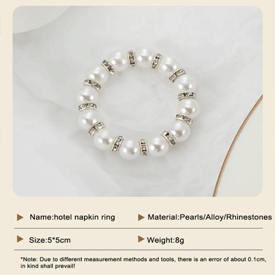 Wedding Banquet Party Decor Napkin Holder Decorative Dinner Table White Pearl Beads Napkin Rings