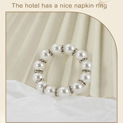 Wedding Banquet Party Decor Napkin Holder Decorative Dinner Table White Pearl Beads Napkin Rings