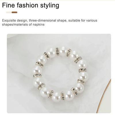 Wedding Banquet Party Decor Napkin Holder Decorative Dinner Table White Pearl Beads Napkin Rings