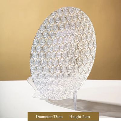 13-Inch round Charger Dishes with gold/pink/Transparent Glass Charger Plates