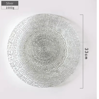 Wholesale new design golden dots lines glass charger dinner under Plates