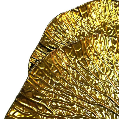Superior Antique Lotus Leaf Design Serving Tray PP Material Plates for Parties/daily Life