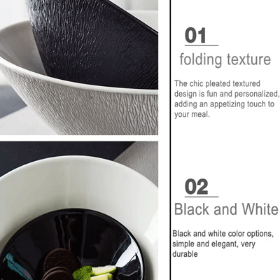 Large ceramic soup bowls tableware wholesale custom 11 inch restaurant white black Japanese ramen bowl