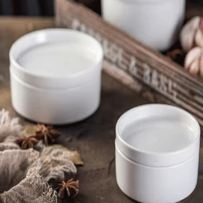 White ceramic dinnerware set soup steamer bowl with lid kitchen ceramic food storage container preservation bo