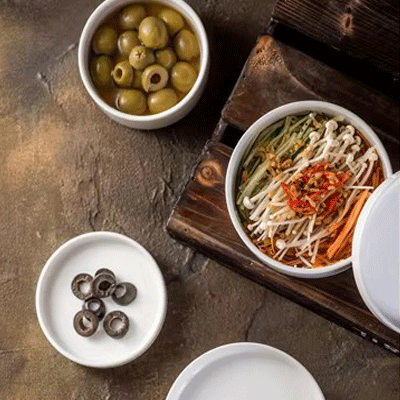 White ceramic dinnerware set soup steamer bowl with lid kitchen ceramic food storage container preservation bo