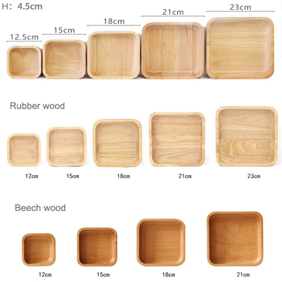 Plywood salad bowl custom square wooden acacia bowls pinewood rubber wood square bowl