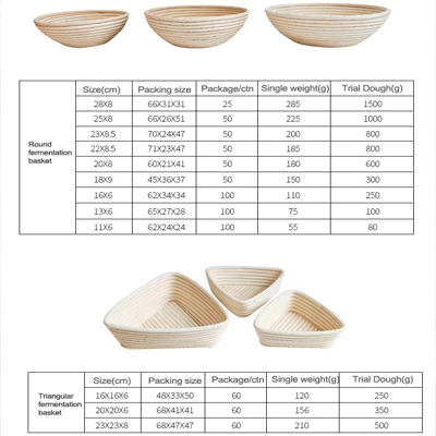 Indonesia rattan bread fermentation basket sourdough proofing bowl artisan round bannetons bread proofing bask