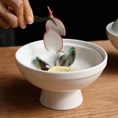 Custom ceramic stew pot with lid white birds nest bowl stewing soup pots ceramic cooking stewpot