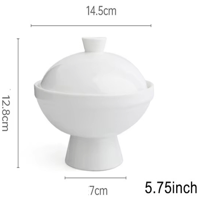 Custom ceramic stew pot with lid white birds nest bowl stewing soup pots ceramic cooking stewpot