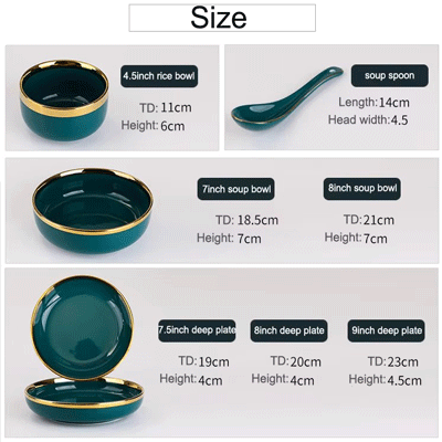 Peacock green custom wedding plates bowl handmade porcelain ceramic dinnerware sets tableware