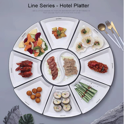 Creative fan-shaped underglaze bone china dinnerware sets handmade porcelain or ceramic dinnerware