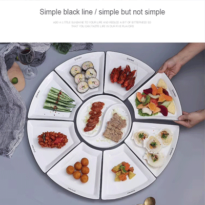 Creative fan-shaped underglaze bone china dinnerware sets handmade porcelain or ceramic dinnerware