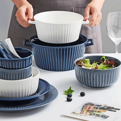 Netflix home scandinavian matte soup plate rice bowl spoon pot dining ceramic tableware set