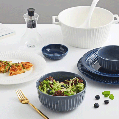 Netflix home scandinavian matte soup plate rice bowl spoon pot dining ceramic tableware set
