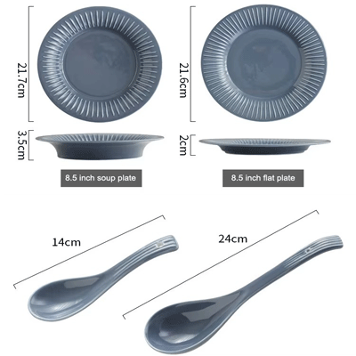 Netflix home scandinavian matte soup plate rice bowl spoon pot dining ceramic tableware set