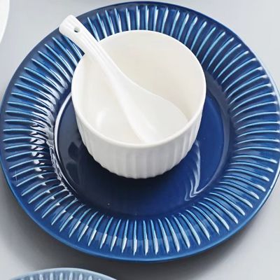 Netflix home scandinavian matte soup plate rice bowl spoon pot dining ceramic tableware set