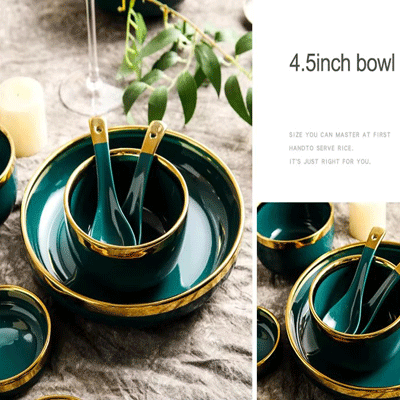 Ceramic plates sets dinnerware eco-friendly 26pcs emeralds phnom penh hotel restaurant dinnerware sets for 8 people