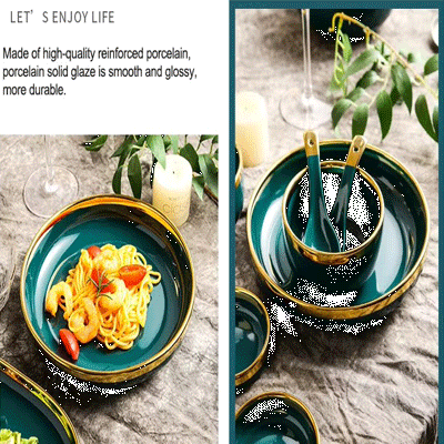 Ceramic plates sets dinnerware eco-friendly 26pcs emeralds phnom penh hotel restaurant dinnerware sets for 8 people
