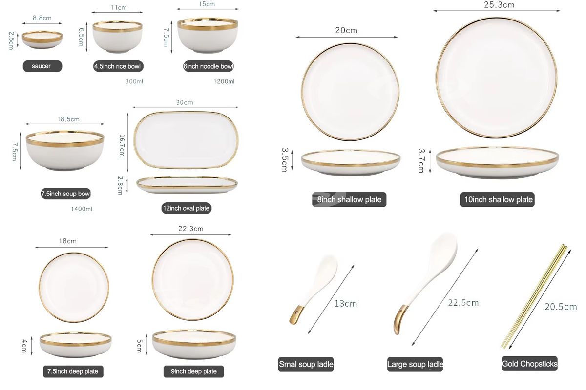 European style dinnerware set ceramic tableware dishes