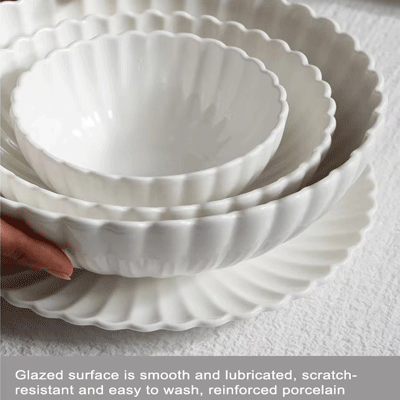 Vintage chrysanthemum pattern tableware round white ceramic dinnerware dinner sets