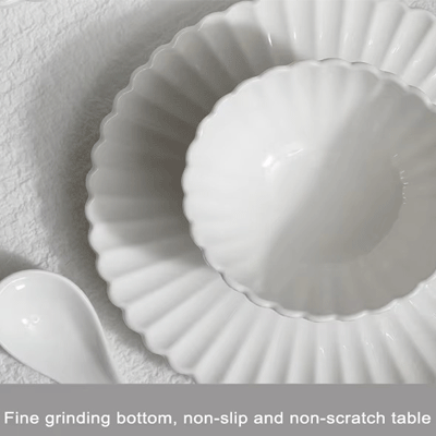 Vintage chrysanthemum pattern tableware round white ceramic dinnerware dinner sets