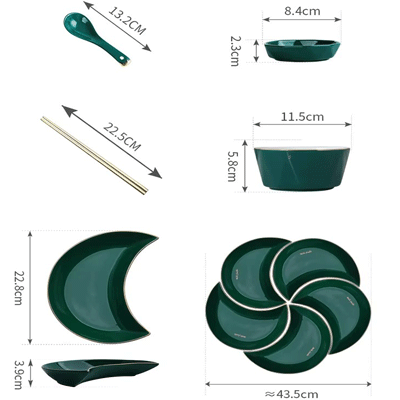 Peacock green glaze porcelain dinner plate sets 25 5 piece plate set ceramic dinner plate sets