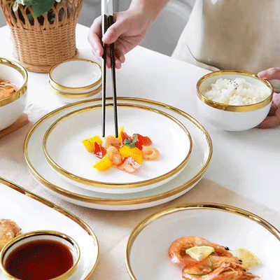 Nordic gold rim best ceramic dishes