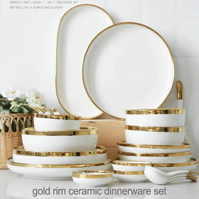 Nordic gold rim best ceramic dishes