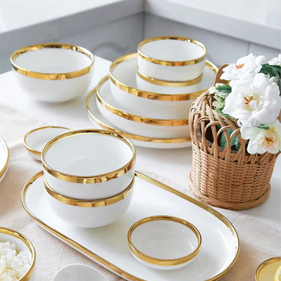Nordic gold rim best ceramic dishes