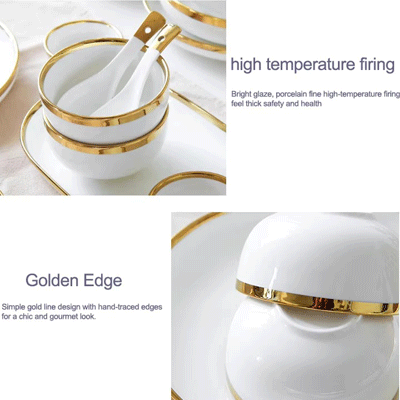 Nordic gold rim best ceramic dishes