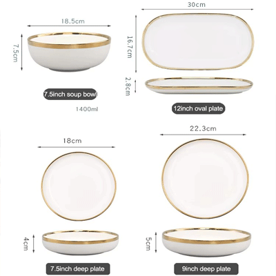 Nordic gold rim best ceramic dishes