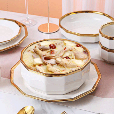 Light luxury ceramic plates bowls sets dinnerware ceramic catering serving dishes crockery dinner sets