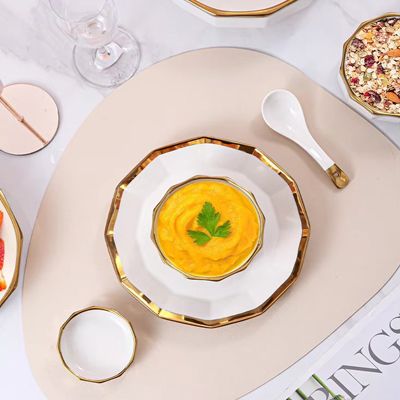 Light luxury ceramic plates bowls sets dinnerware ceramic catering serving dishes crockery dinner sets