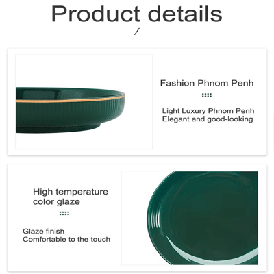 Green ceramic dinner plates dishes plates and bowls set catering plates salad soup bowl dinnerware