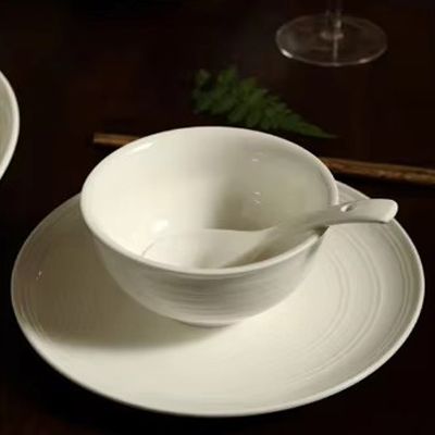 Custom logo printed porcelain dinner plates set 46 pieces porcelain tableware wholesale white