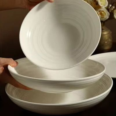 Custom logo printed porcelain dinner plates set 46 pieces porcelain tableware wholesale white