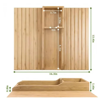 Portable foldable phone rest wooden sofa armrest clip bamboo couch cup holder tray with cup holder