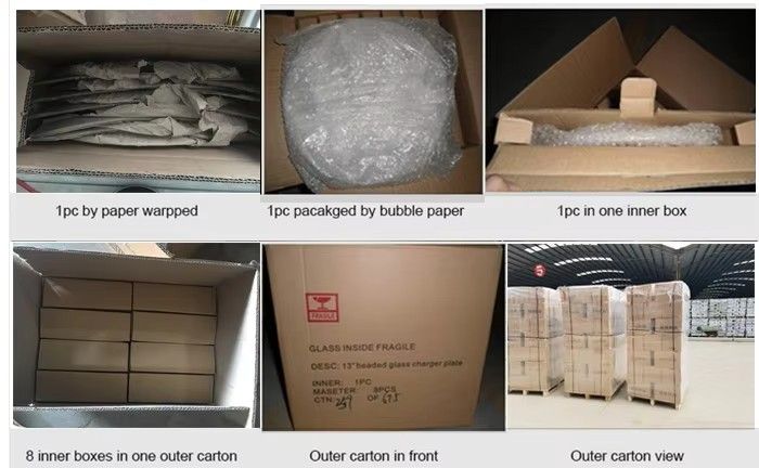 Wholesale Wedding Hotel Luxury Decorative Jeweled Diamond Mirror Charger Plate