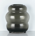 Modern Minimalist Fat Circle Shaped Hand Blown Glass Vase Amber Light Peach Smoke Gray Home Decoration