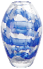 Nordic Handblown Glass Vase Blue Clear Classical Shape Office Home Decoration
