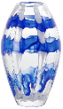 Nordic Handblown Glass Vase Blue Clear Classical Shape Office Home Decoration