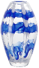 Nordic Handblown Glass Vase Blue Clear Classical Shape Office Home Decoration