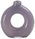 Simple Chocolate Doughnut Handmade Round Coloured Glaze Glass Vase White Clay Warm Gray Porcelain Design Living Room Flower Arrangement