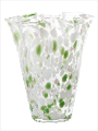 Modern Mouth Blown Green Polka Dot Wave Glass Vase Thickened Colored Crystal Vase For Hotel Party Decor