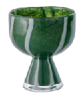 Mouth Blown Dark Green Pedestal Glass Vase Light Luxury High Grade Tabletop Flower Vase