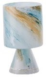 Advanced Sense Handblown European Marbled Pedestal Glass Vase Simple Luxury Tabletop Hydroponic Flower Arrangement Vase