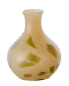 Hand Crafted Beige Swirl Bud Glass Vase Modern Vintage Chinese Style Hydroponic Vase for Living Room Bar Mitzvah Decor