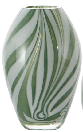 Hand Blown Green White Swirl Striped Amber Marbled Glass Vase Modern Luxury Hydroponic Decorative Vase For Home Living Room Tabletop Decoration