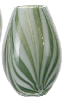 Hand Blown Green White Swirl Striped Amber Marbled Glass Vase Modern Luxury Hydroponic Decorative Vase For Home Living Room Tabletop Decoration