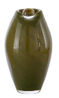 Artisan Hand Blown Candy Colored Solid Tone Oval Glass Vase Retro Unique Spherical Lip Design Hydroponic Vase For Household Decor